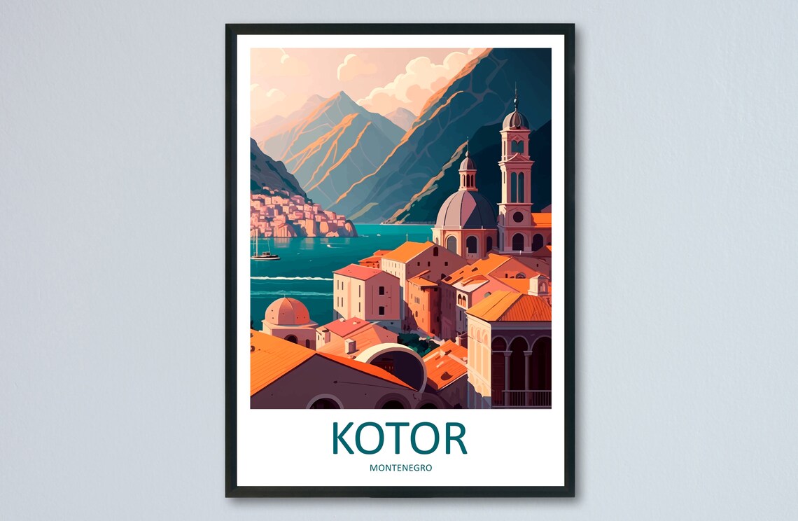 Kotor Landscape Art Print, Montenegro Wall Art