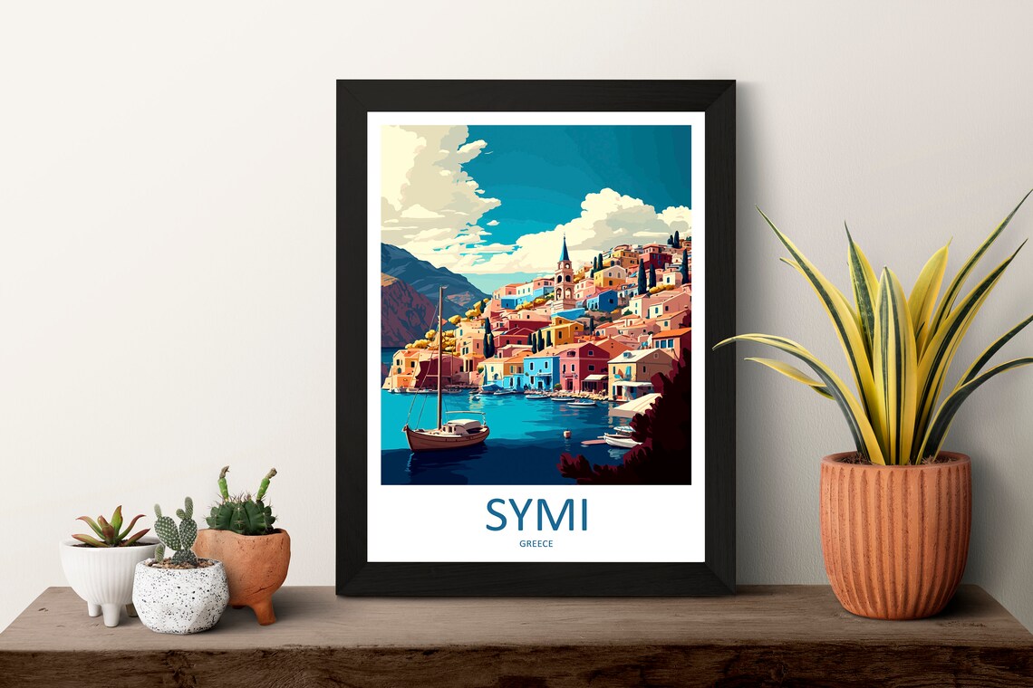Symi Greece Travel Poster, Europe Wall Art - Image 3