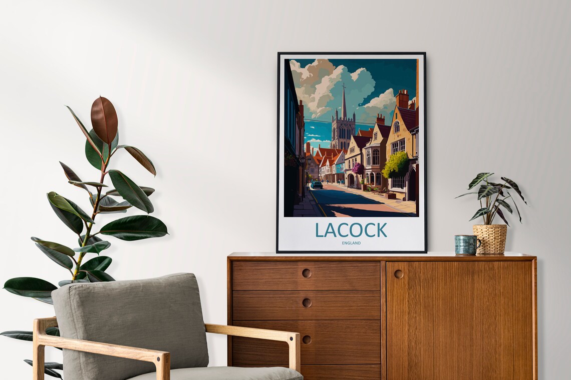 Lacock Travel Poster, England Village Wall Decor - Image 2