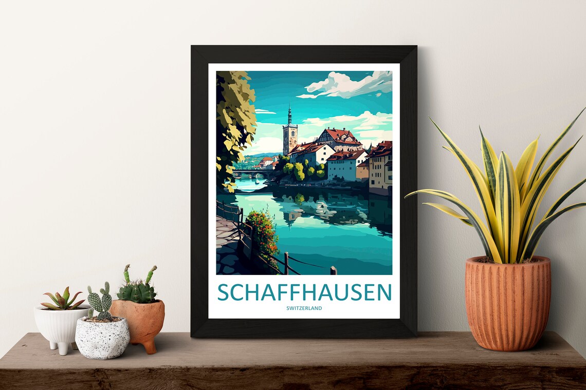 Schaffhausen Travel Poster, Switzerland Wall Art - Image 3