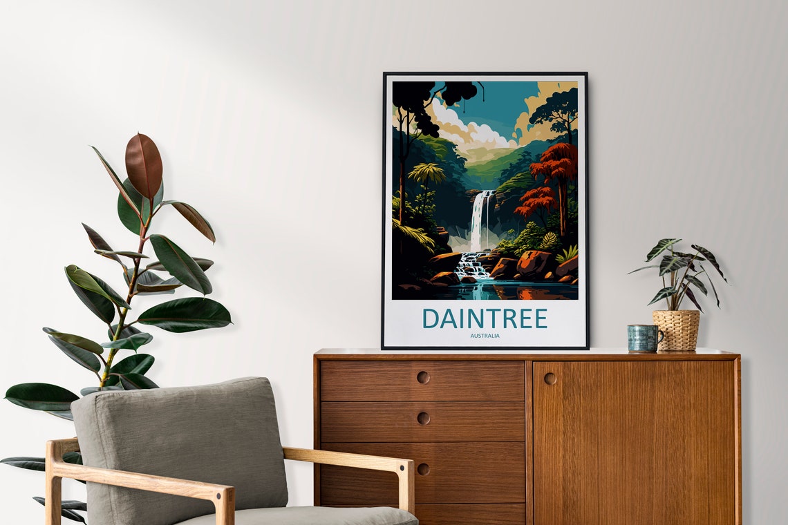 Daintree Australia Rainforest Waterfall Nature Travel Poster - Image 2