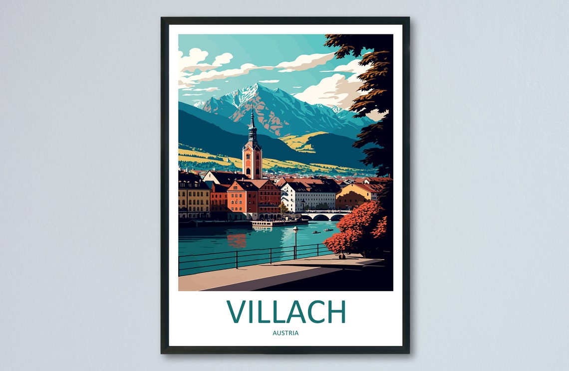 Villach Travel Print Wall Art Villach Wall Hanging Home Dcor Villach Gift Art Lovers Austria Art Lover Gift Villach Travel Poster