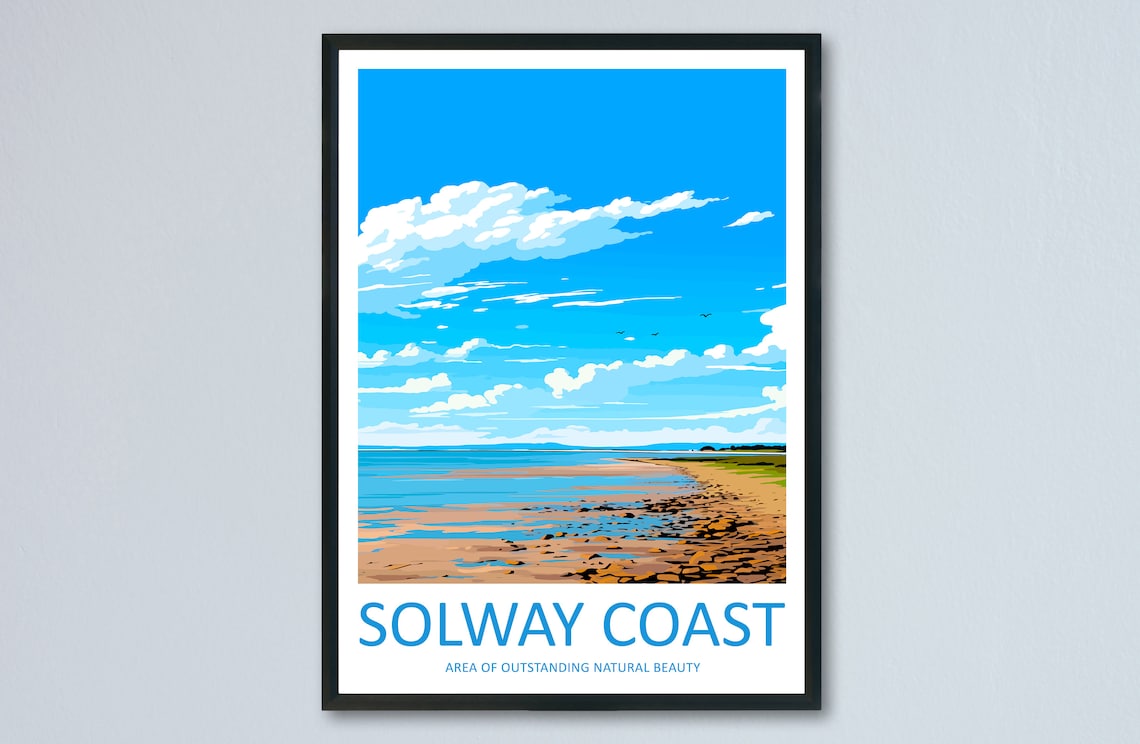 Solway Coast Travel Poster, AONB Wall Print
