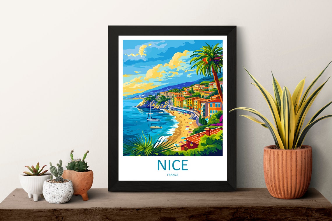 Nice France Print Nice France Home Decor Cityscape Art Print Nice France Wall Art For Travel Enthusiast Gift Wall Hanging Nice France Poster - Image 3