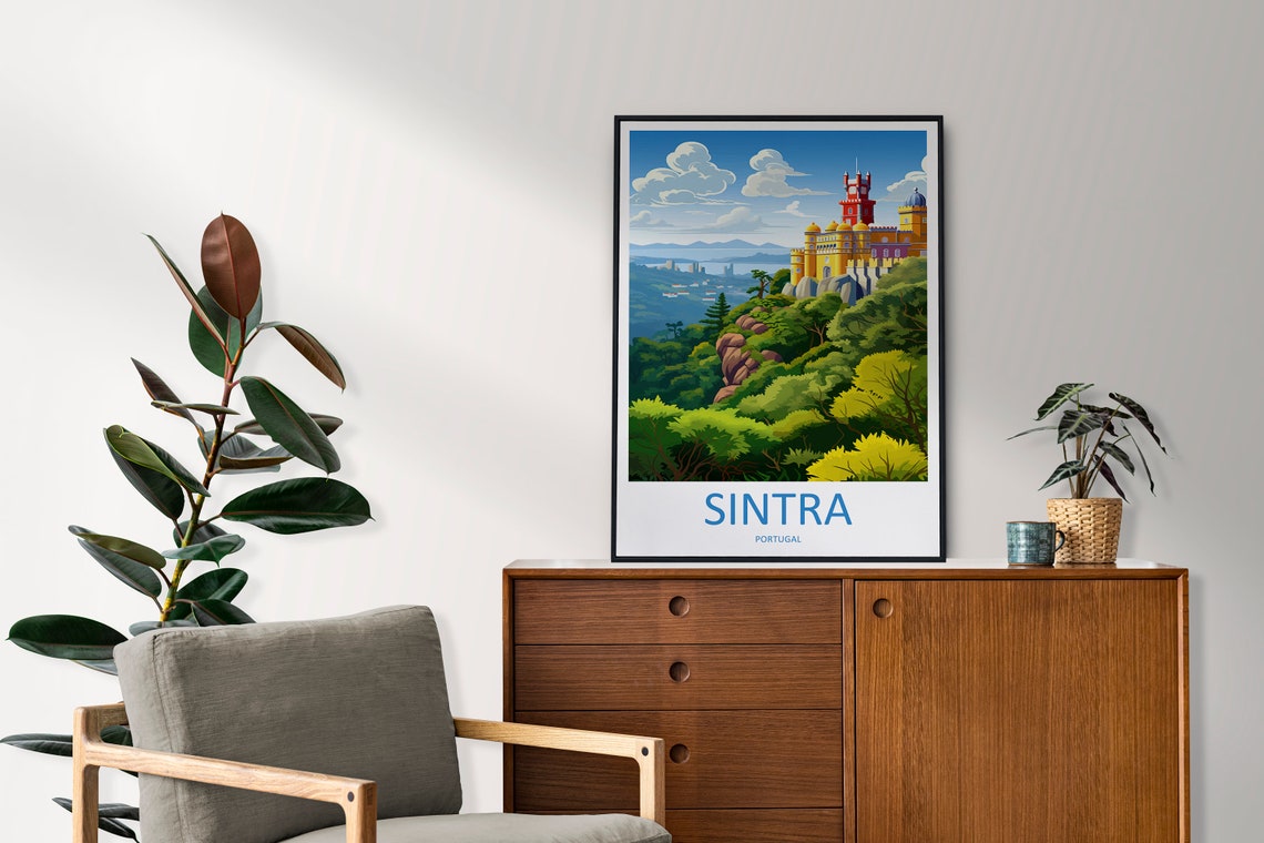 Sintra Portugal Colorful Hilltop Palace Forest Summer Travel Poster - Image 2