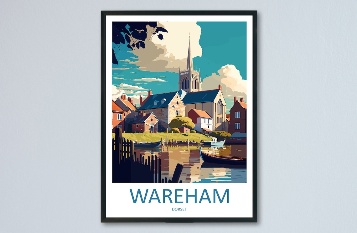 Wareham Travel Poster, England Place Print