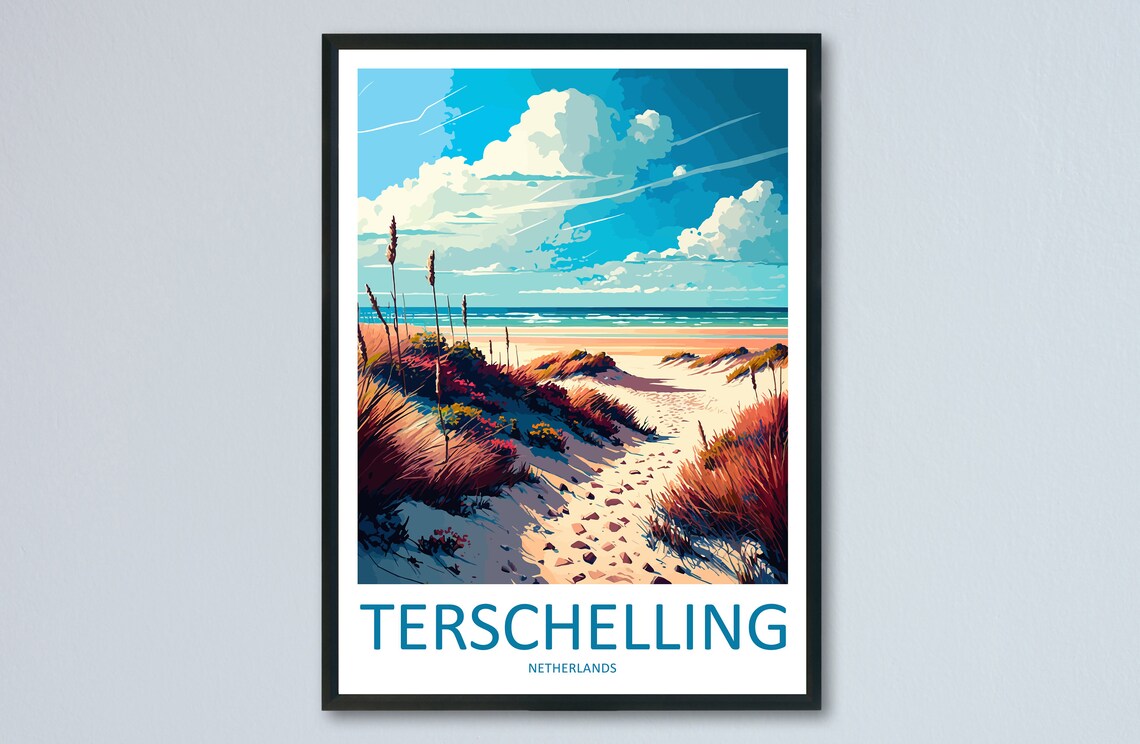 Terschelling Travel Poster, Netherlands Place Print