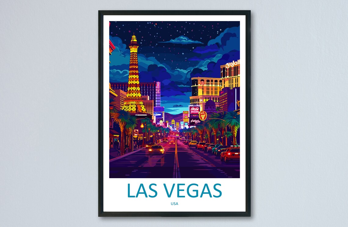 Las Vegas Travel Poster, Nevada Wall Decor