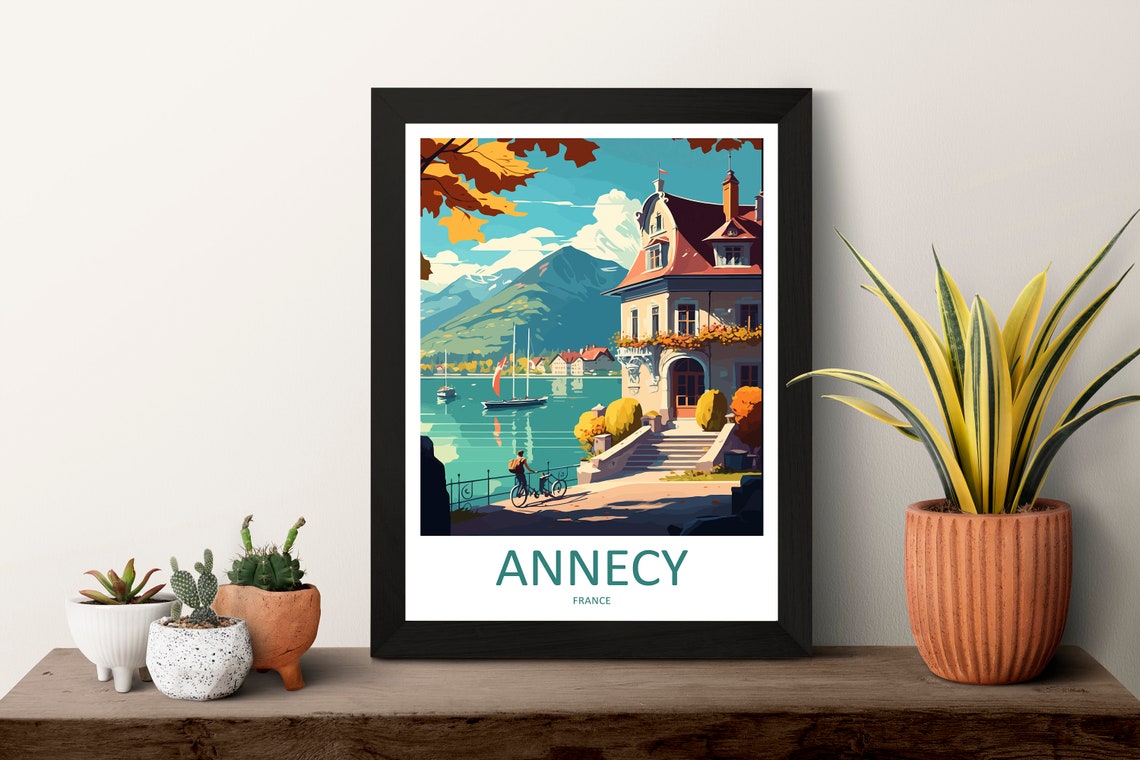 Annecy Travel Print Wall Art Annecy Wall Hanging Home Decoration Annecy Gift Art Lovers Wall Art Print Art Annecy Wall Hanging Poster Annecy - Image 3