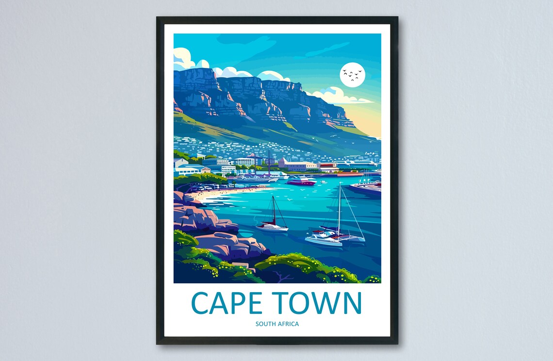 Cape Town Home Decor Gift Lovers Travel Poster