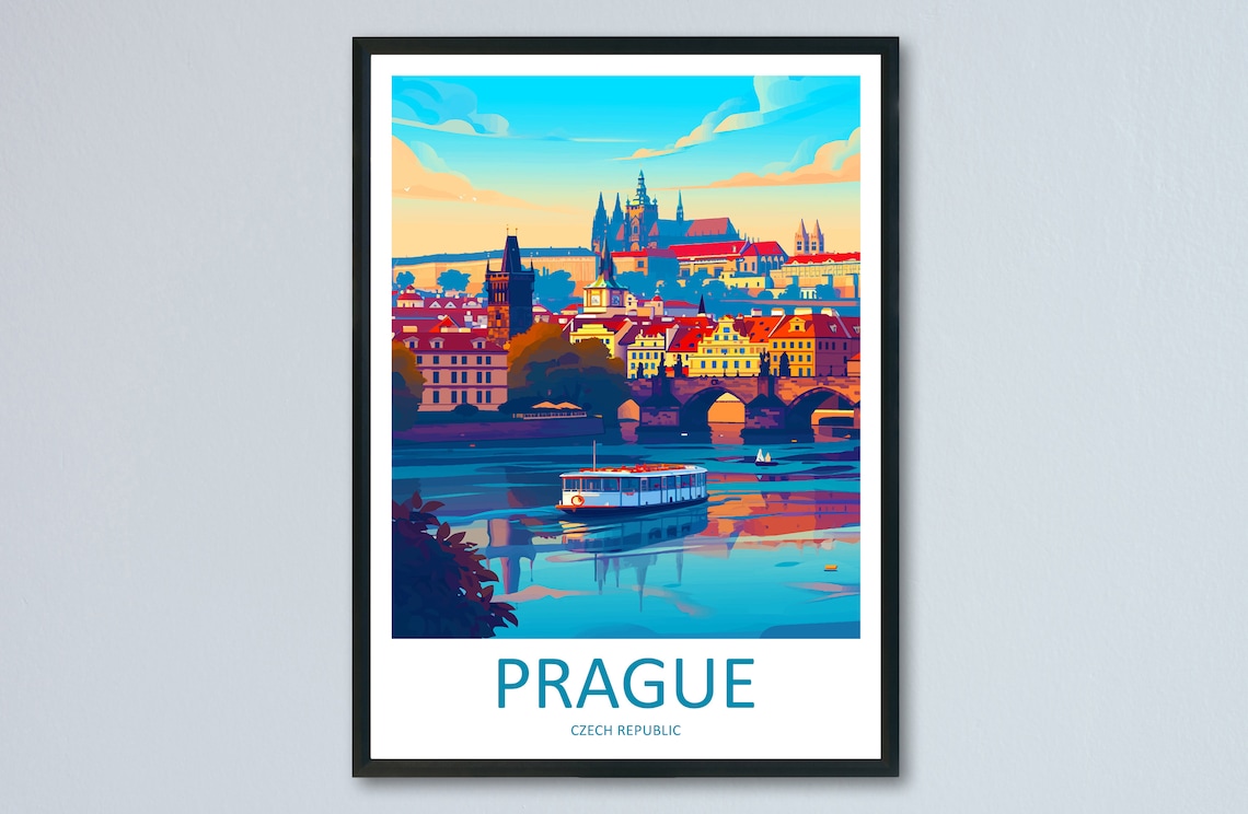 Prague Hanging Home Decor Gift Lovers Poster