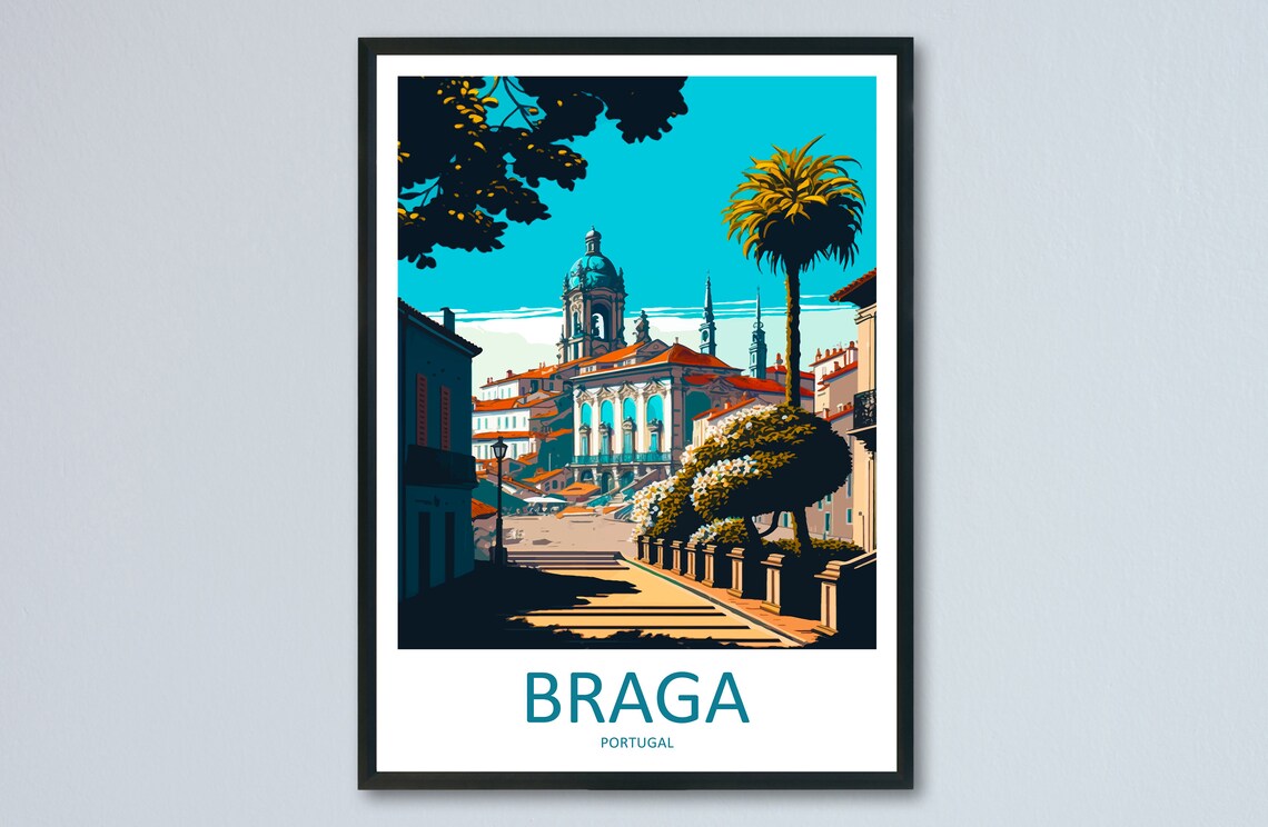 Braga Portugal Historic Church Sanctuary on Hill Street Poster