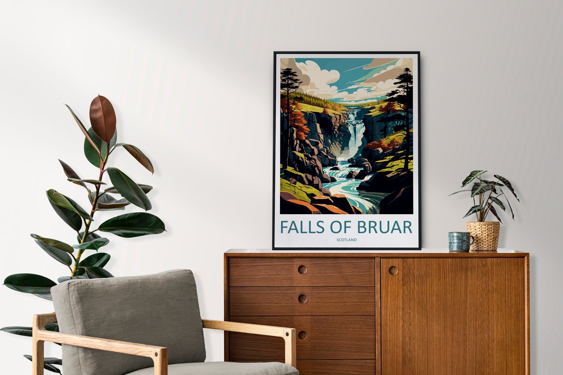 Falls Of Bruar Travel Print Wall Art Falls Of Bruar Wall Hanging Home Dcor Falls Of Bruar Gift Art Lovers Scotland Art Lover Gift Bruar Art - Image 2
