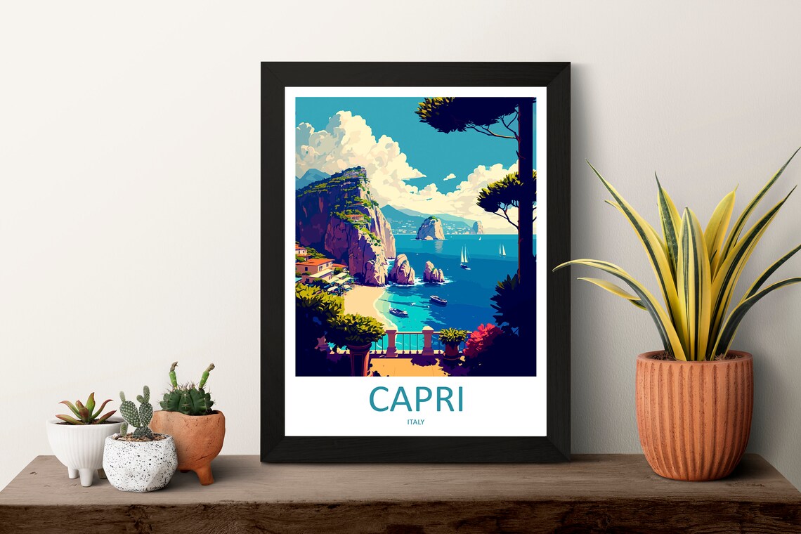 Capri Travel Poster, Europe Wall Art Print - Image 3