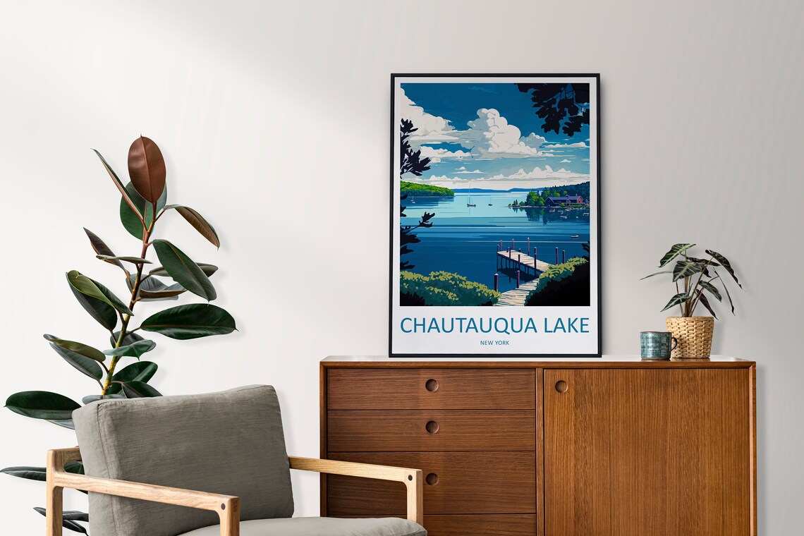 Chautauqua Lake New York State Travel Poster, Gift Art - Image 2