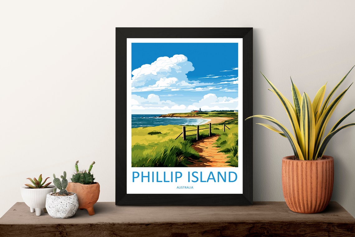 Phillip Island Australia Coastal Path Lighthouse Beach Travel Poster - Image 3