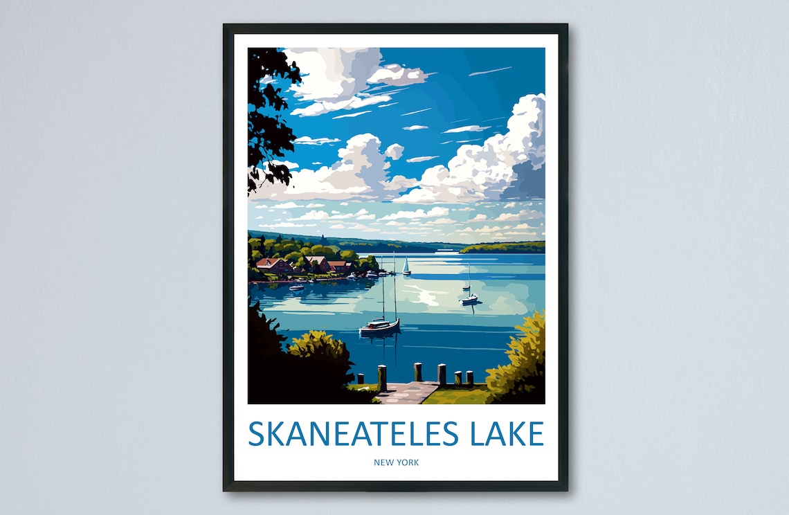 Skaneateles Lake Travel Poster, New York State