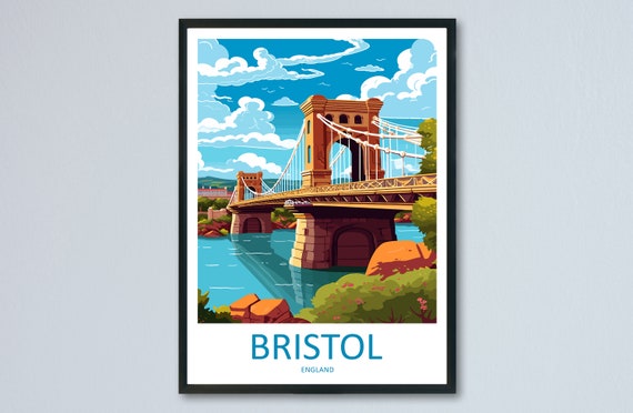 Bristol Bridge Travel Poster, England City Art