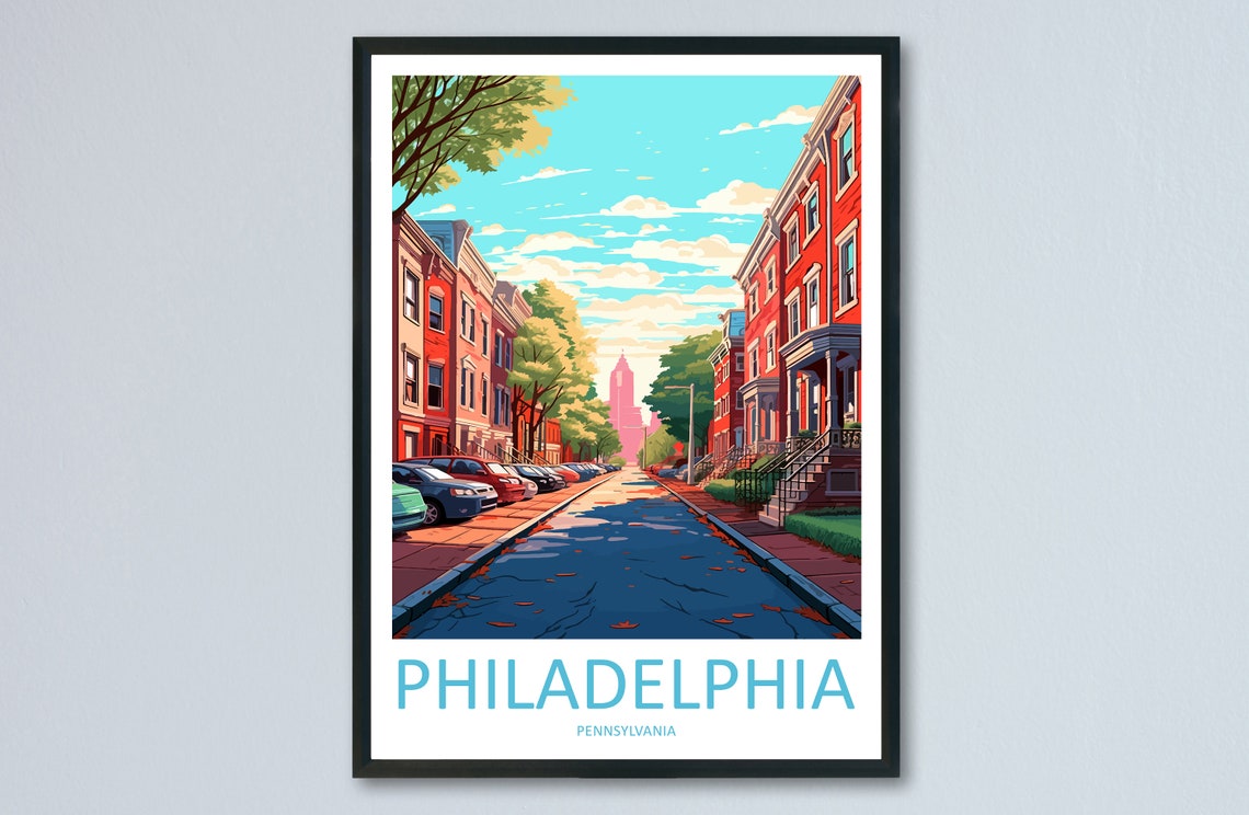 Philadelphia Travel Print Wall Art Philadelphia Wall Hanging Home Dcor Philadelphia Gift Art Lovers Pennsylvania Art Lover Travel Poster