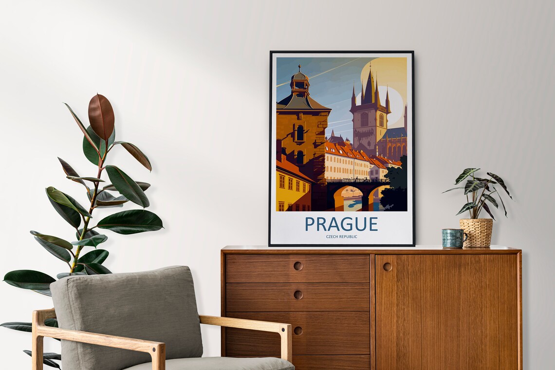 Prague Old Town Bridge Towers at Golden Light Europe Travel Poster - Image 2