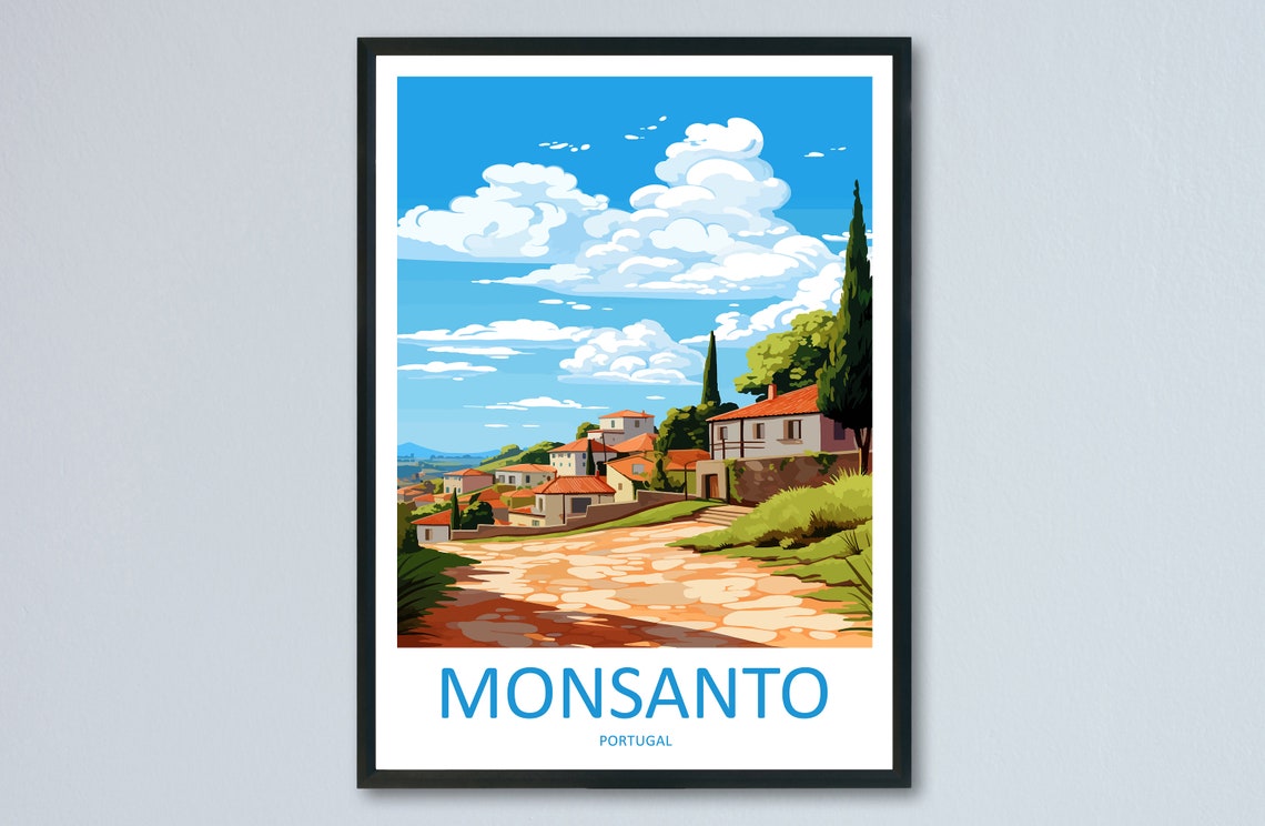 Monsanto Travel Print Wall Art Monsanto Wall Hanging Home Dcor Monsanto Gift Art Lovers Portugal Art Lover Gift Monsanto Wall Dcor