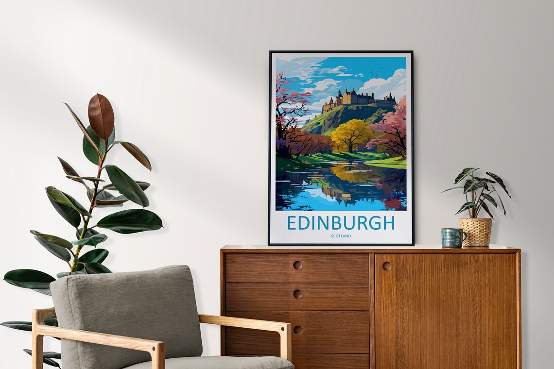 Edinburgh Cityscape Travel Poster, Scotland Decor - Image 2