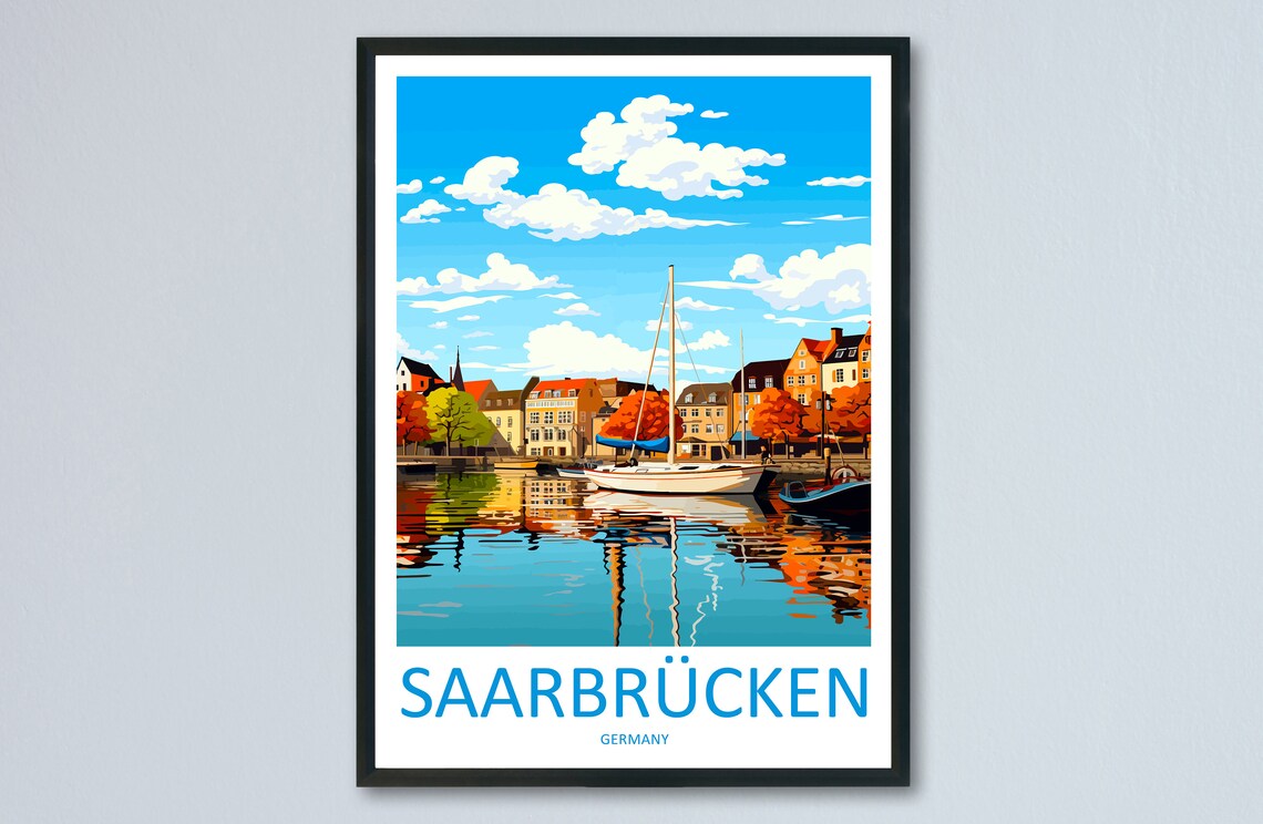 Saarbrcken Travel Poster, Germany City View