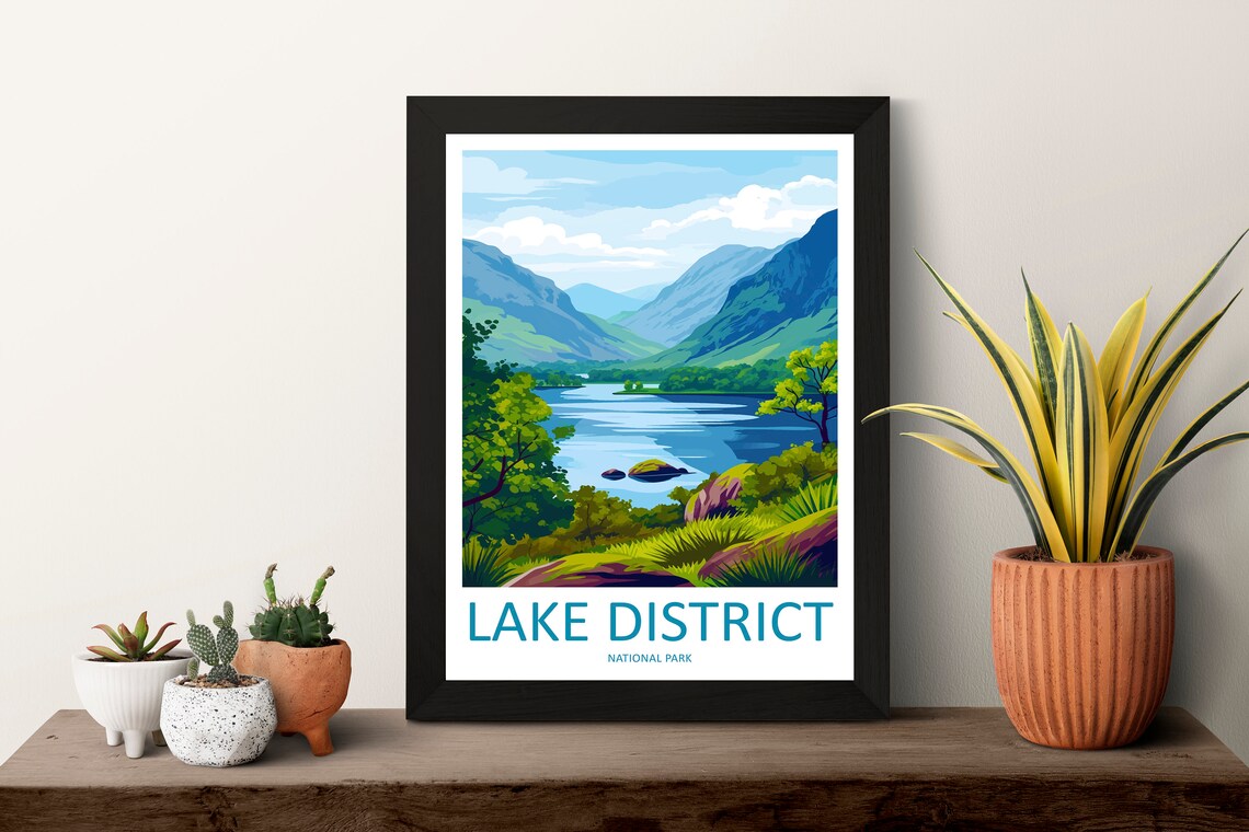 Lake District National Park England Mountain Lake Nature Travel Poster - Image 3