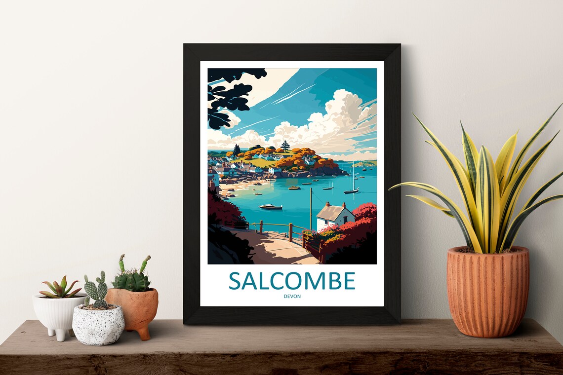 Salcombe Travel Poster, England Wall Art - Image 3