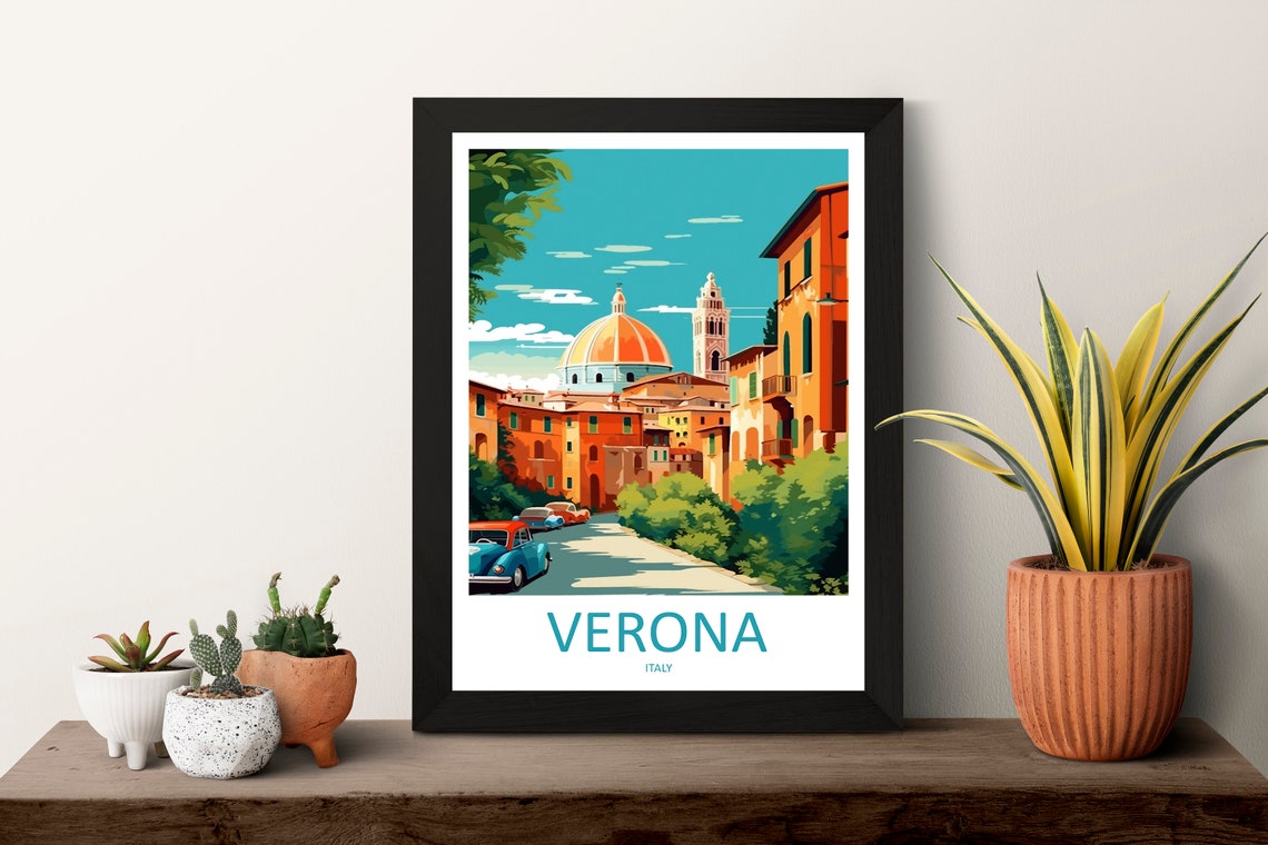 Verona Travel Print Wall Art Verona Italy Wall Hanging Home Decoration Verona Gift Art Lovers Wall Art Print Verona Italy Wall Art Poster - Image 3