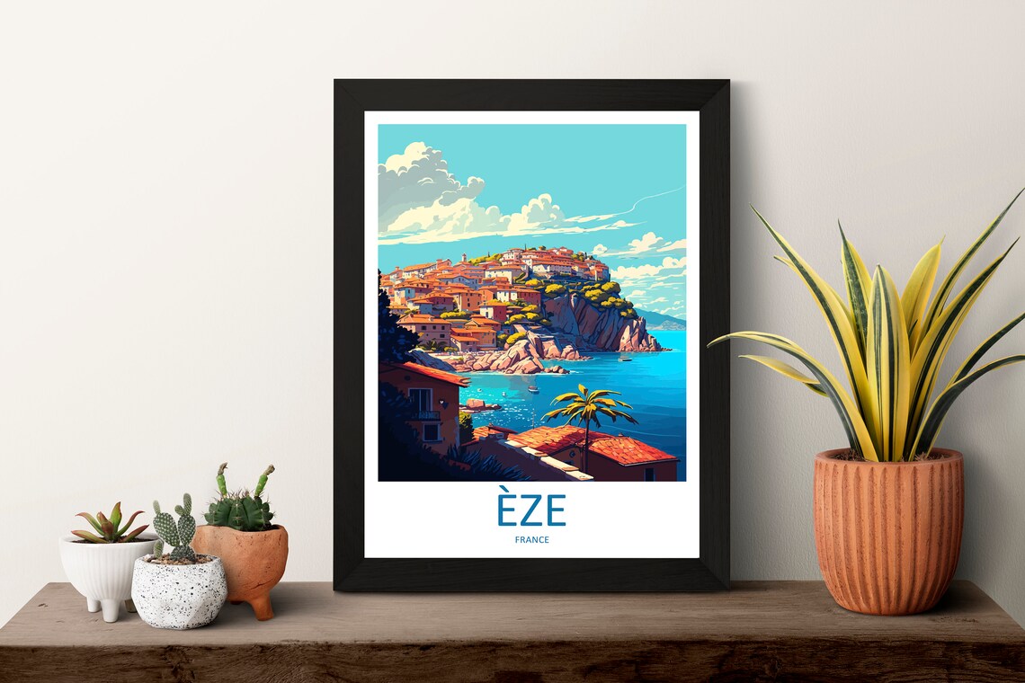Eze Travel Poster, France Coastal Artwork - Image 3