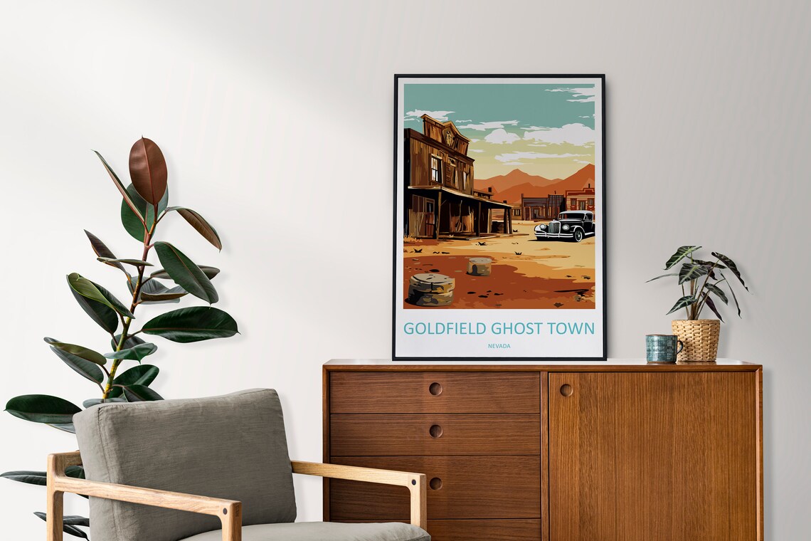 Goldfield Ghost Town Nevada Vintage Western Street Desert Poster - Image 2