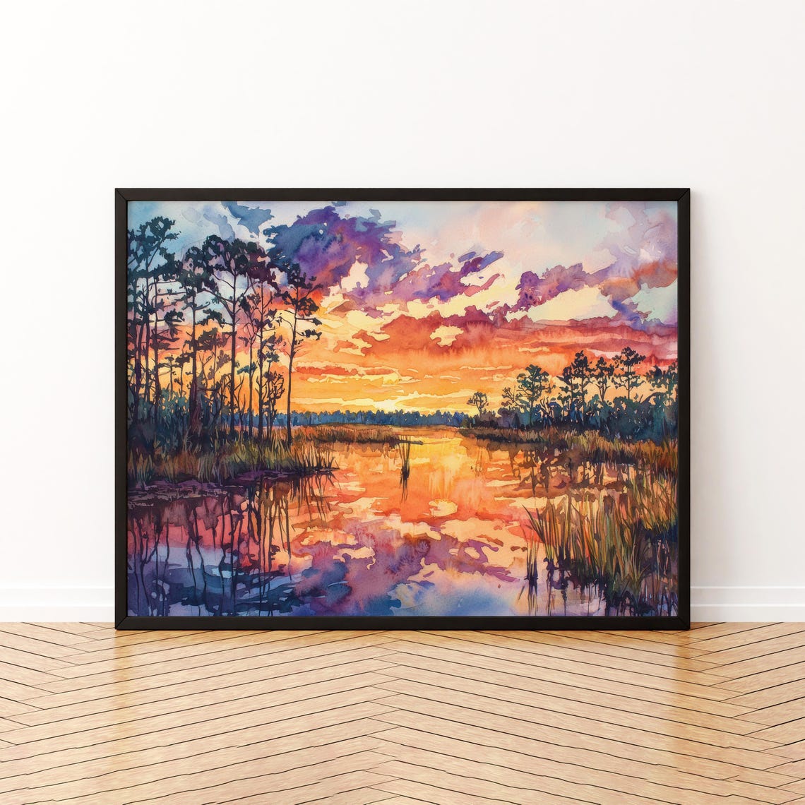 Big Cypress National Preserve Florida Watercolor Poster Travel Print Nature Painting Wetlands Wall Art Usa Souvenir