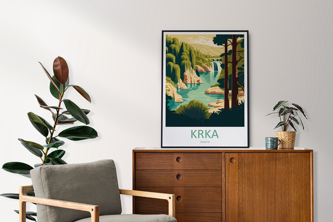 Krka National Park Waterfalls Emerald River Croatia Travel Poster - Image 2