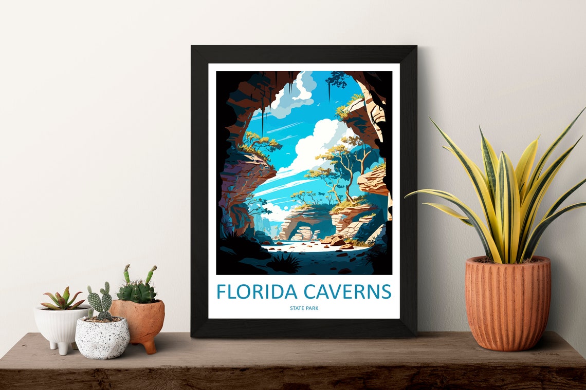 Florida Caverns State Park View From Inside Cave Travel Poster - Image 3
