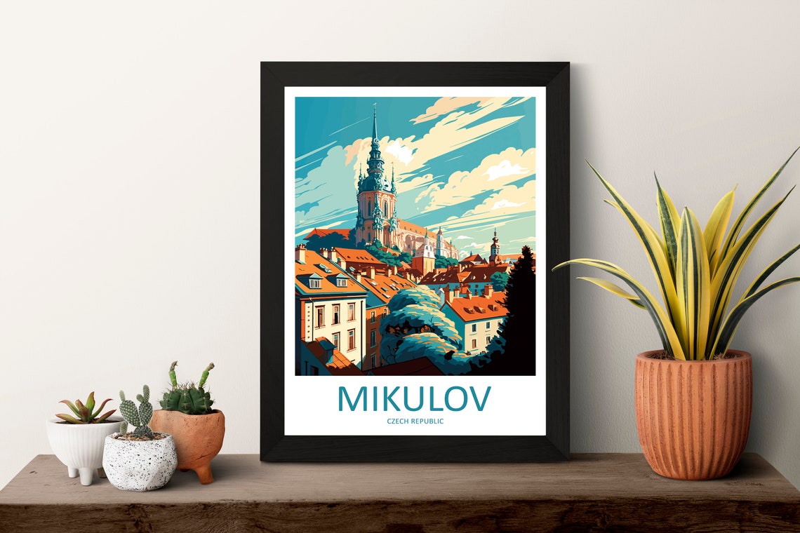 Mikulov Czech Republic Church Tower Old Town Rooftops Poster - Image 3