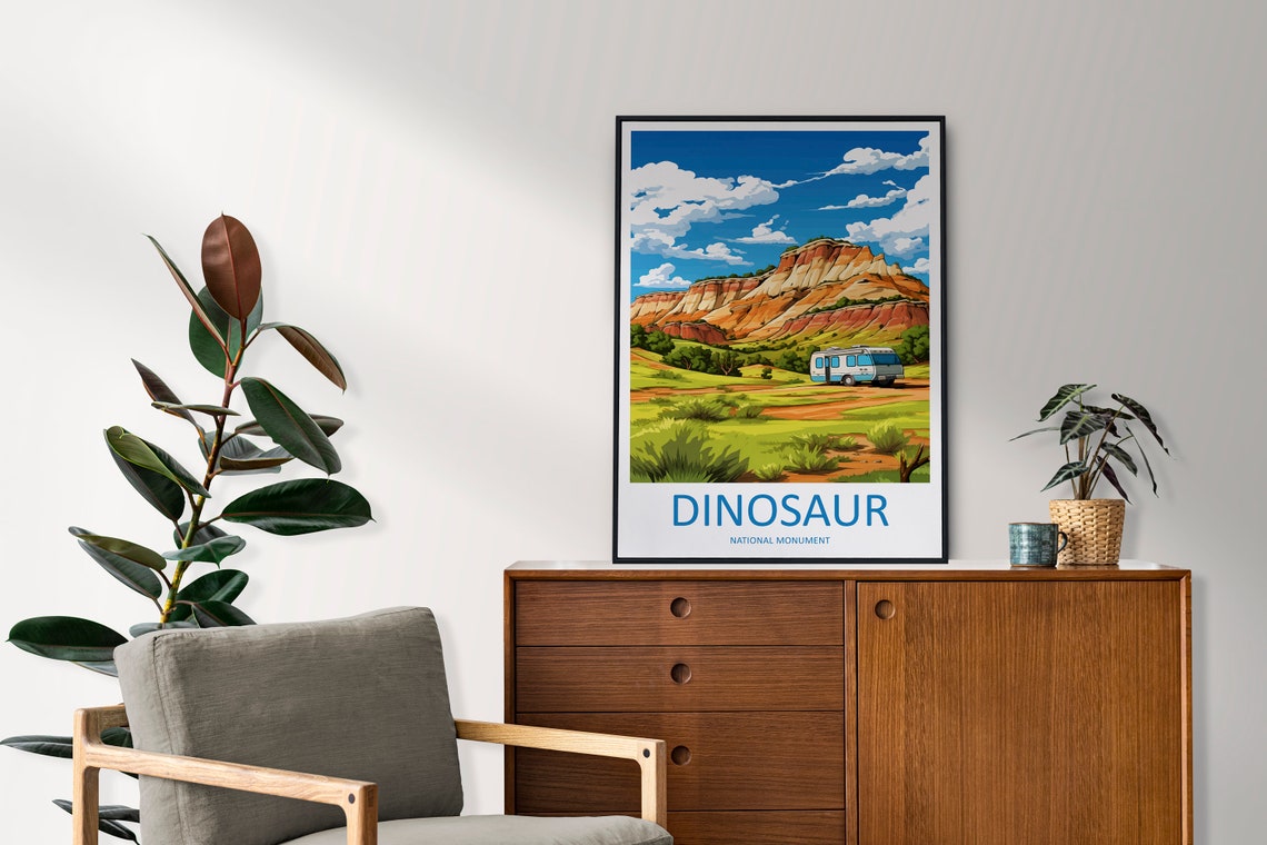 Dinosaur National Monument Red Rocks Classic RV Road Trip Poster - Image 2