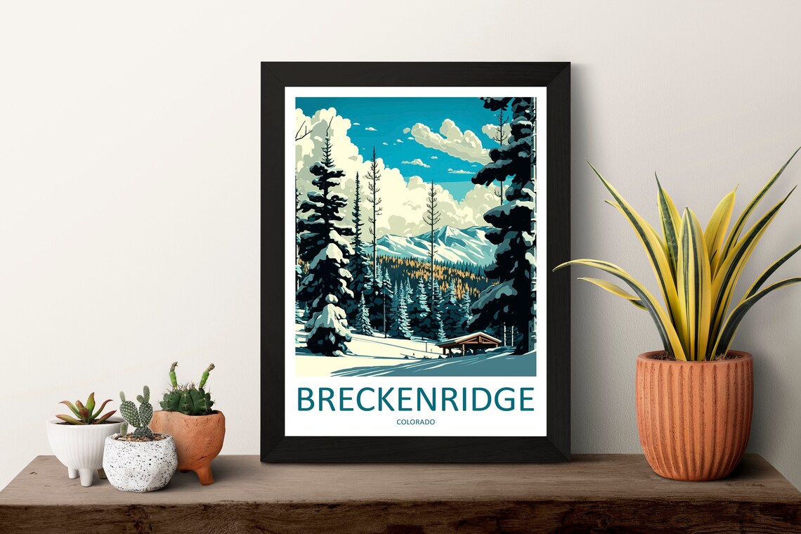Breckenridge Travel Poster, Ski and Snow Wall Art - Image 3