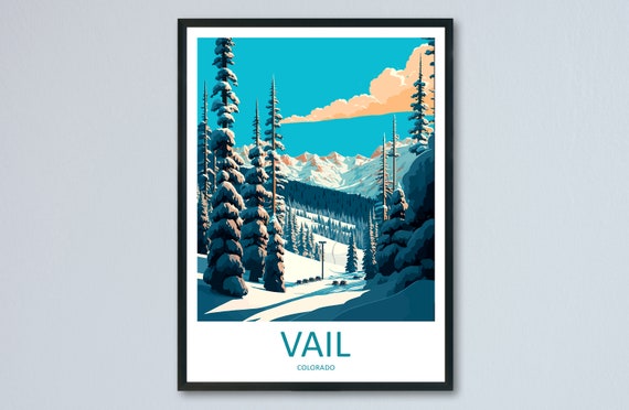Vail Ski Resort Travel Print Wall Art Vail Ski Resort Wall Hanging Home Dcor Vail Gift Art Lovers Ski Art Lover Gift Vail Print Skiing