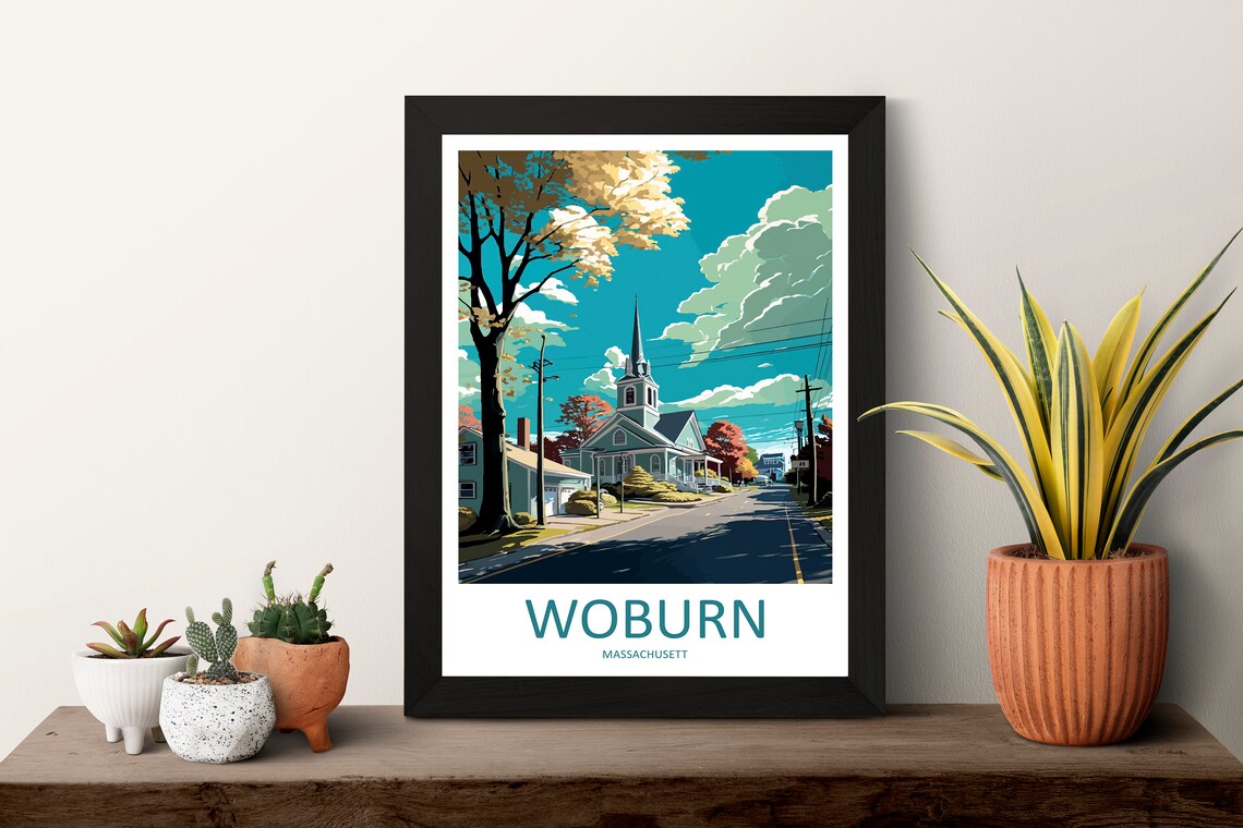 Woburn Travel Poster, Massachusetts Place Art - Image 3