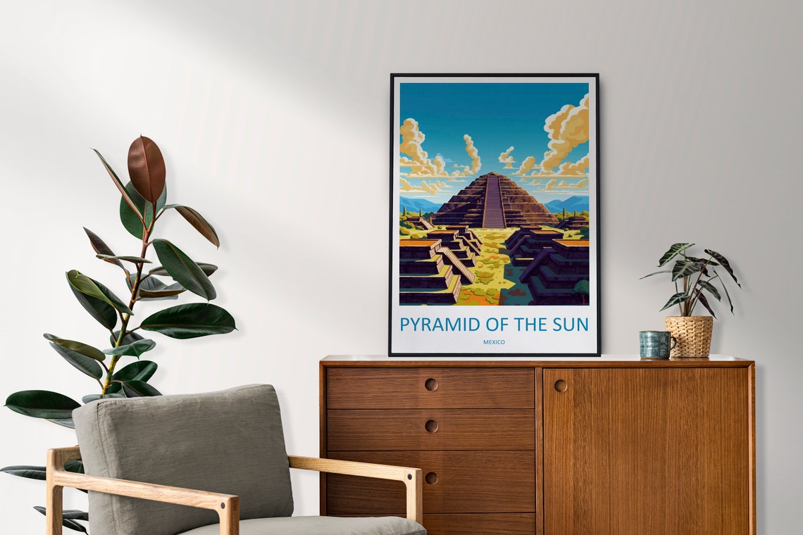 Pyramid of the Sun Mexico Ancient Aztec Ruins Wonder Travel Poster - Image 2