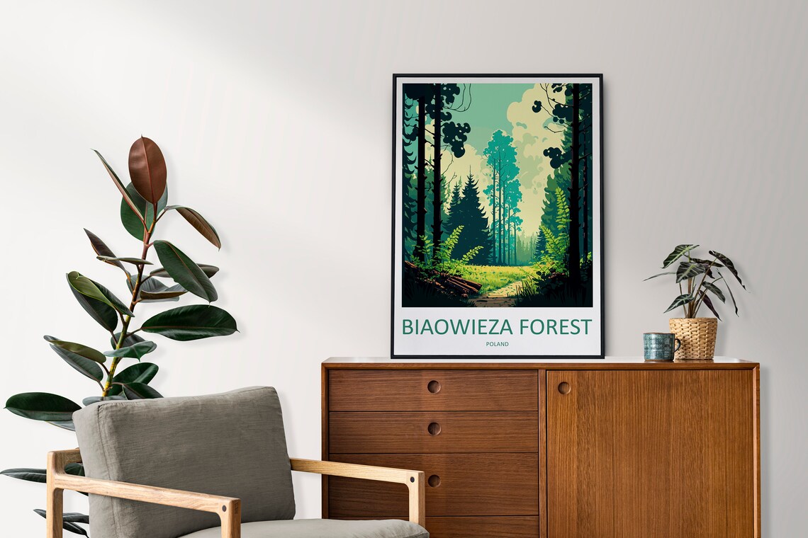 Biaowiea Forest Travel Poster, Poland Art Print - Image 2
