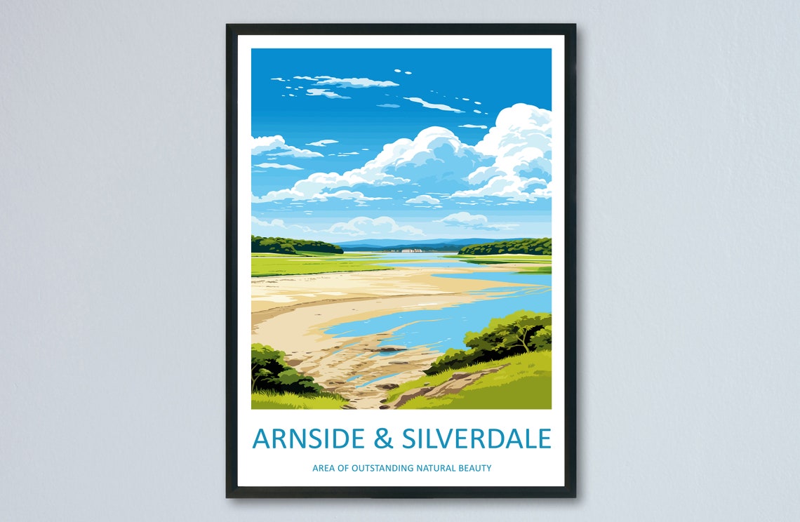 Arnside and Silverdale Estuary Wide Sandbanks AONB Travel Poster