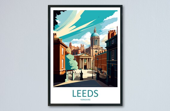 Leeds Travel Poster, England Wall Art