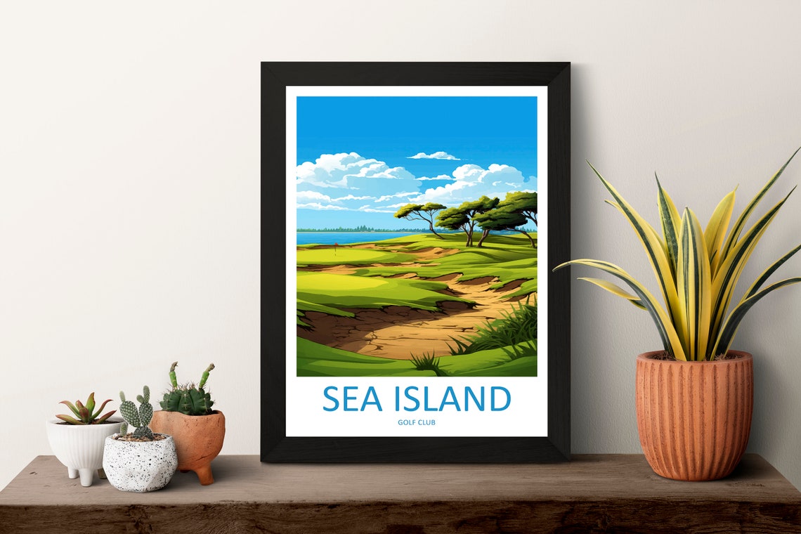 Sea Island Golf Club Oceanview Course Links Travel Poster Georgia - Image 3