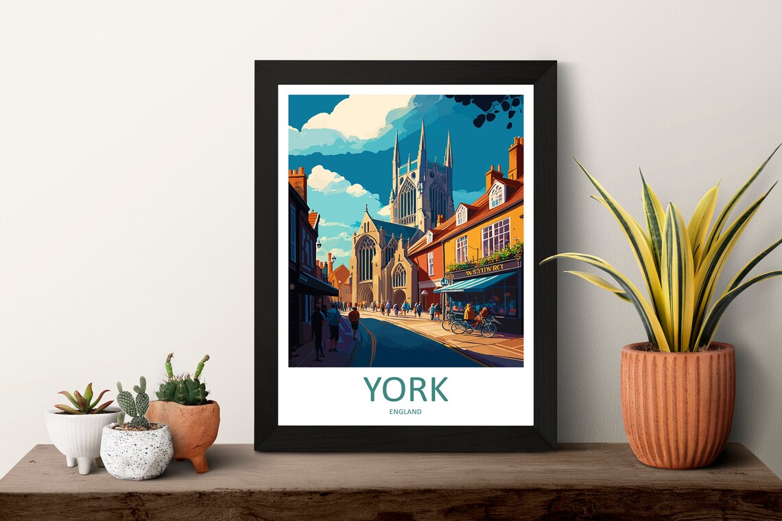 York Travel Poster, England City Wall Art - Image 3