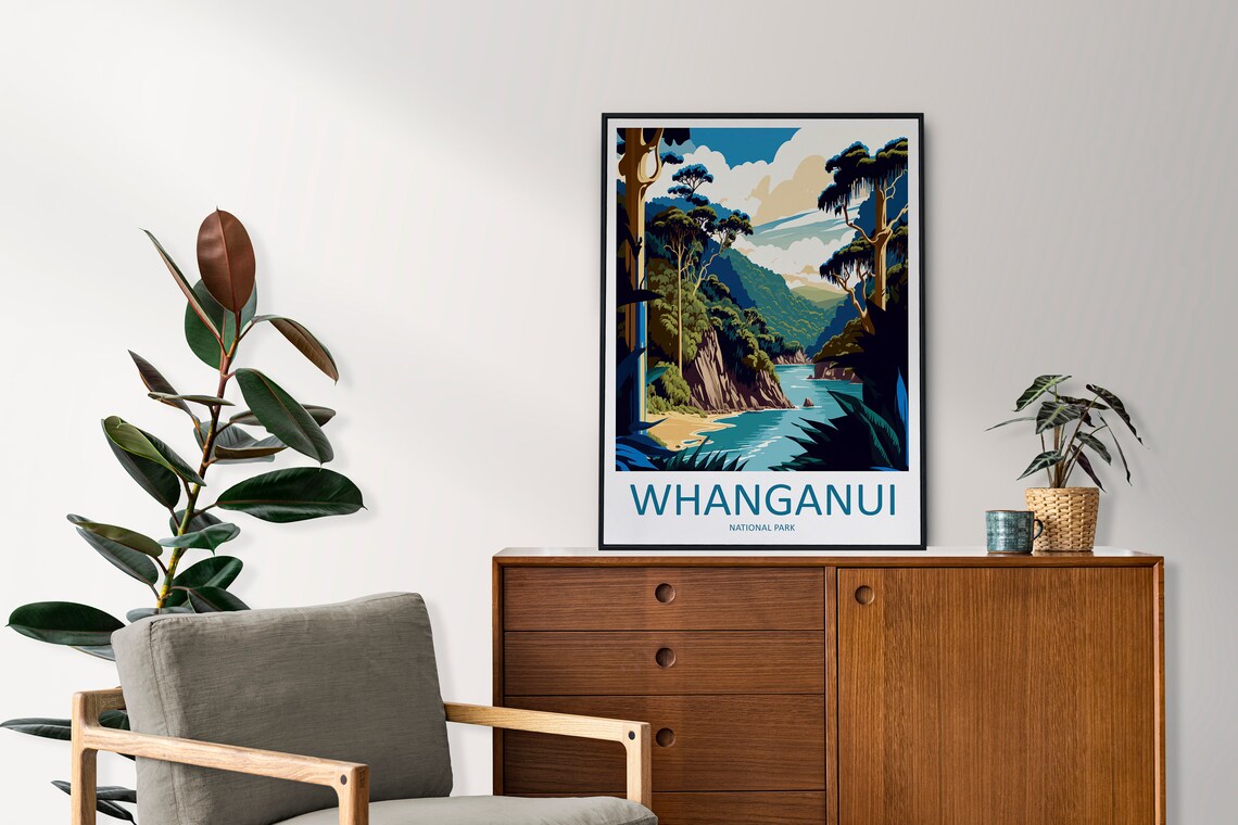 Whanganui National Park Travel Print Wall Art Whanganui Wall Hanging Home Dcor Whanganui Gift Art Lovers New Zealand Art - Image 2