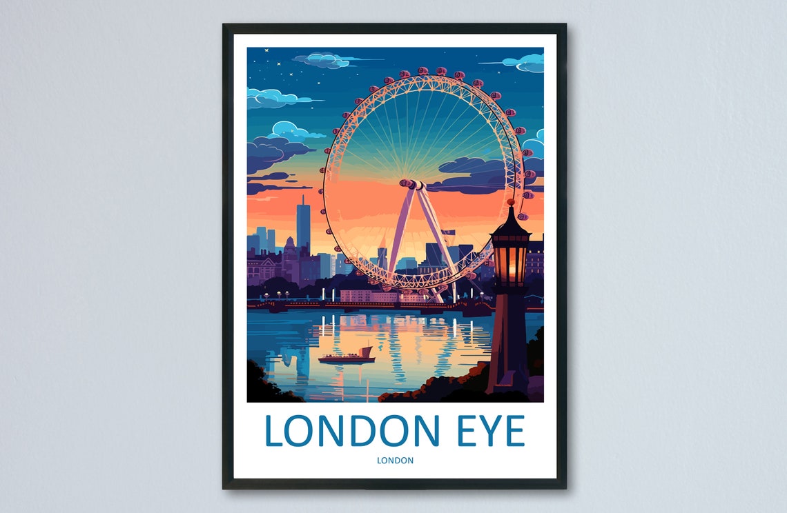 London Eye Travel Print Wall Art London Eye Wall Hanging Home Dcor London Gift Art Lovers London Eye Art Lover Gift London Eye Travel Gift