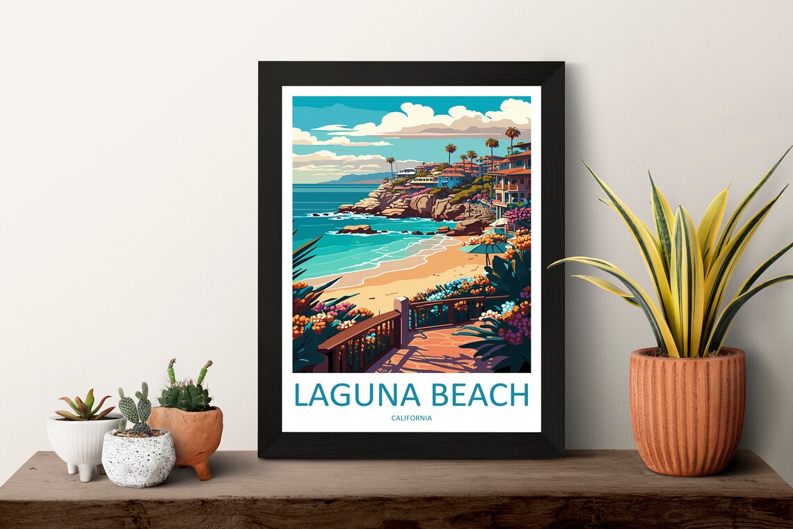 Laguna Beach Travel Poster, California Wall Art - Image 3