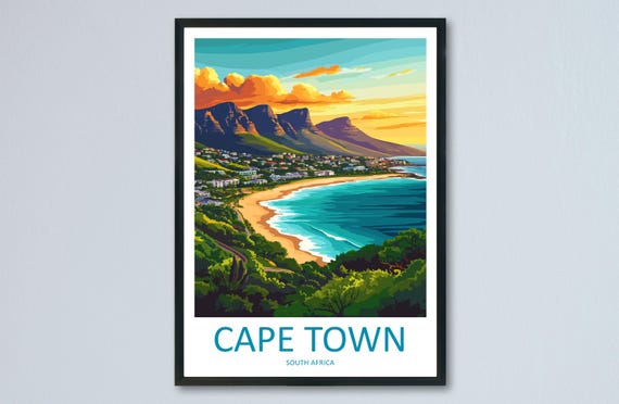Cape Town Travel Print Wall Art Hanging Home Dcor Gift Lovers South Africa